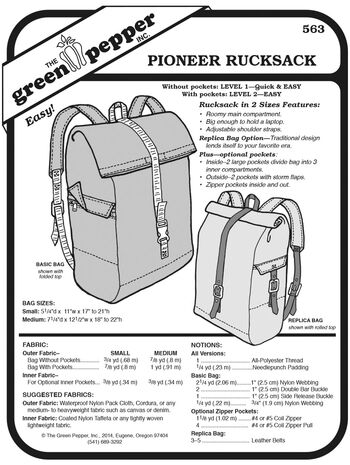 Pioneer Rucksack, pattern GP563