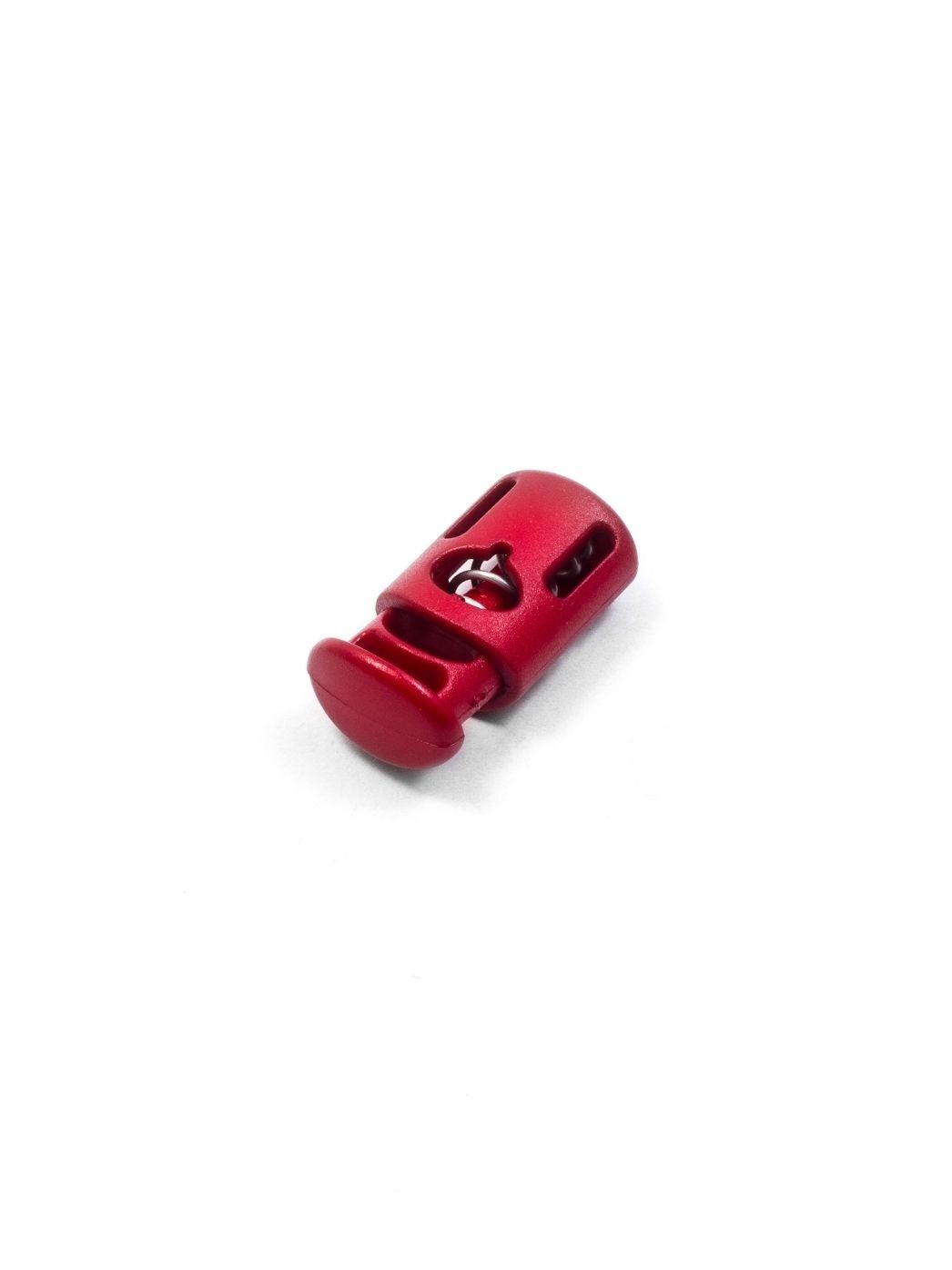 Cord lock with spring, slotted