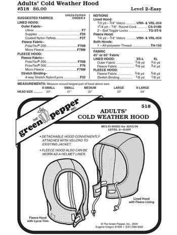 Hood f. adults pattern GP518