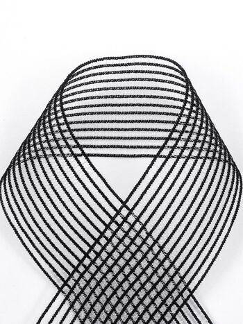 Elastic gridbraid, knitted shirring elastic, soft, 40mm