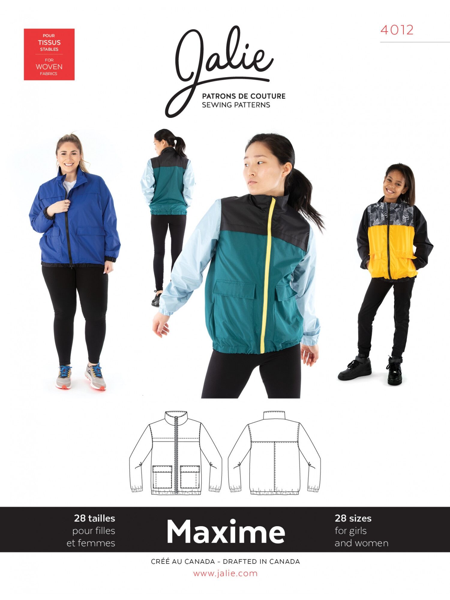 Jacke, Windbreaker Maxime für Frauen und Kinder, Schnittmuster J4012