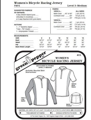 Bicycle racing jersey pattern f. women GP401