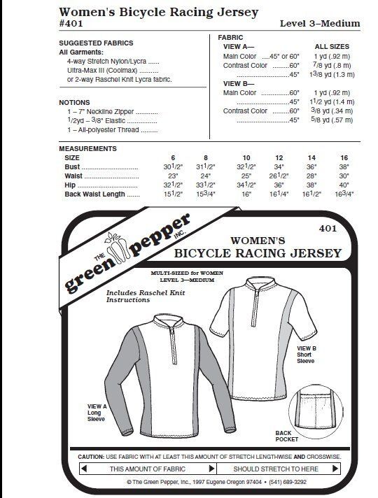 Bicycle racing jersey pattern f. women GP401