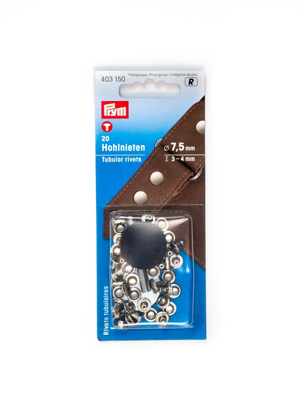 Hohlnieten f. 3-4mm Materialstärke, Prym 403150