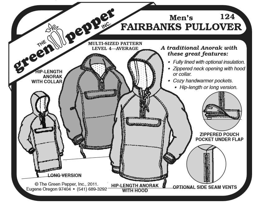 Fairbanks Pullover f Erwachsene, Schnittmuster GP124