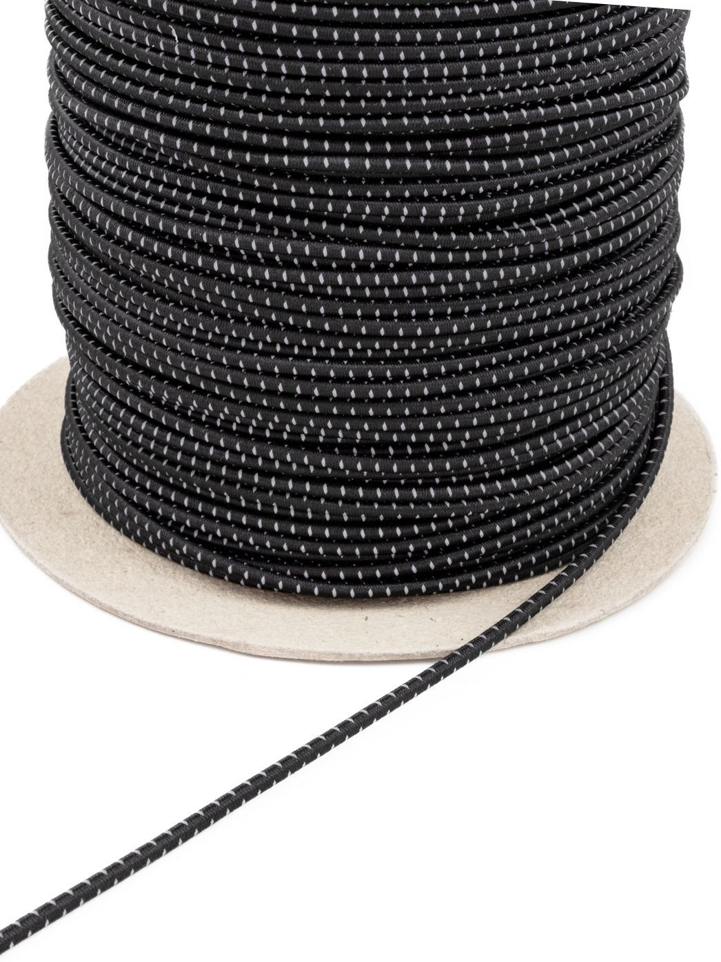 Elastische Kordel mit Reflexfäden, rund, 3mm, starker Zug