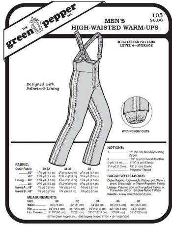 Warm-up pant pattern f. men GP105