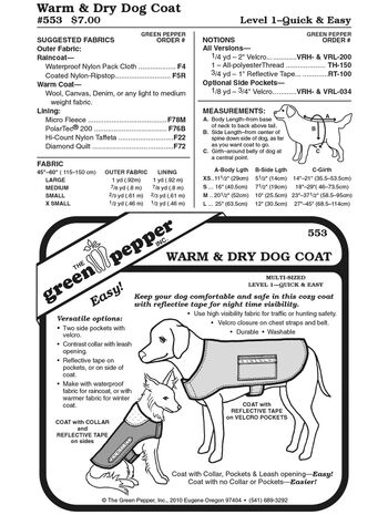 Hundemantel Schnittmuster GP553