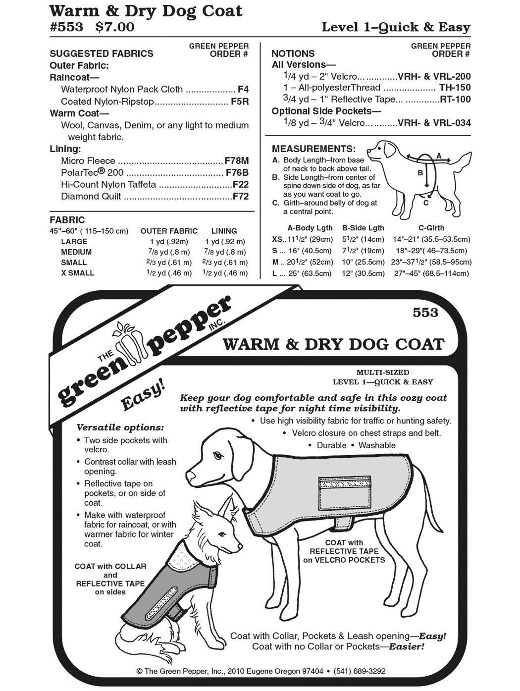 Hundemantel Schnittmuster GP553