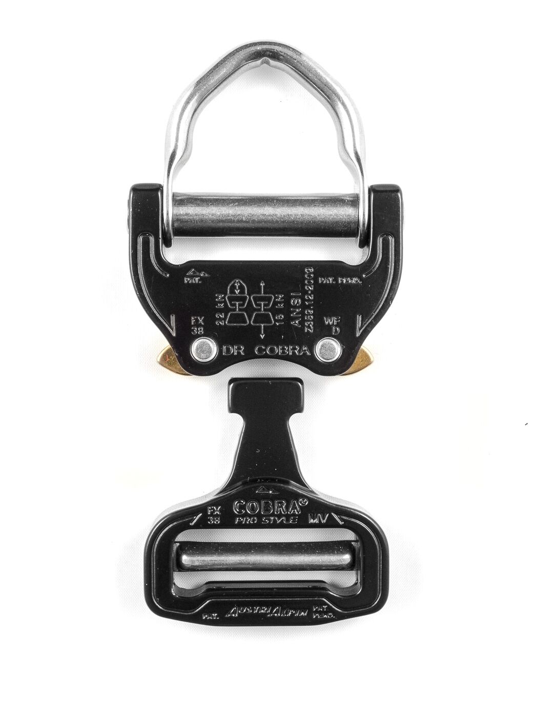 D-RING-COBRA-PRO-STYLE-18-KN-Blitzverschluss-zum-einseitigen-Faedeln-38mm-CNC-7075-Alu