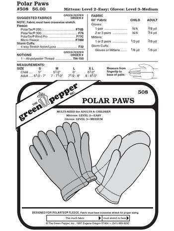 Polar Mitts f. adults a. children pattern GP508