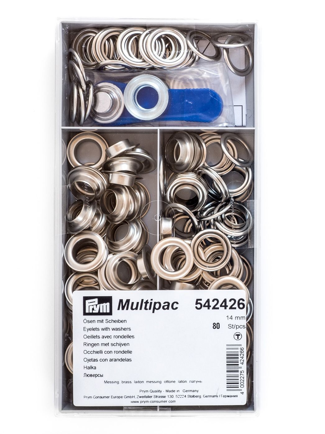 Ösen mit Scheiben, 14mm, 80er Multipack, Prym 542426