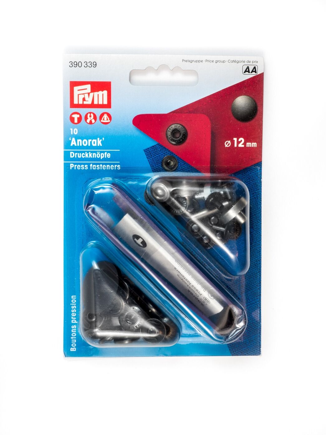 Druckknöpfe Anorak, 12mm, brüniert, Prym 390339
