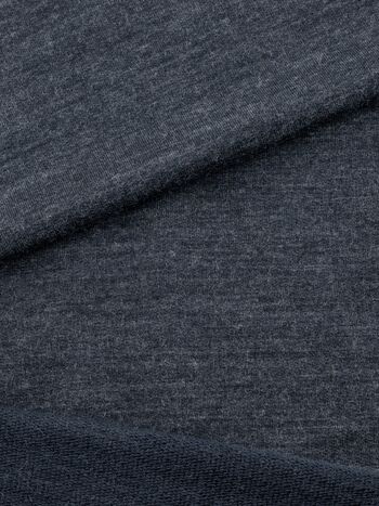 Merino wool/bamboo, 3-thread fleece, mottled, 210g/sqm