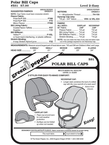Polar bill caps, pattern GP 531