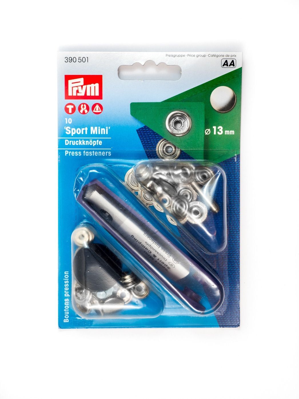 Druckknöpfe Sport+Camping Mini, 13mm, silber, Prym 390501