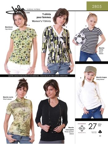 T-Shirt u Longsleeve f Kinder u Frauen Schnittmuster J2805