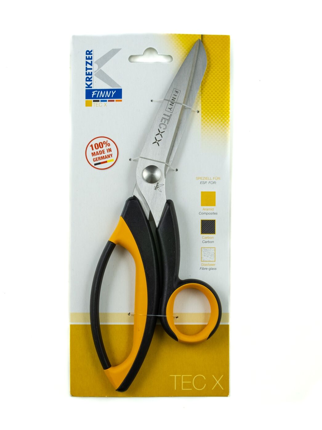 Kevlar-Schere, 9cm Klinge, Kretzer Finny TECX2, microverzahnt