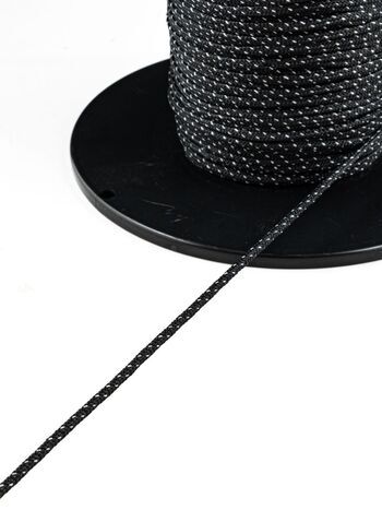 Schnürsenkel-Kordel, rund, fest, reflektierend, Polyester, 3mm