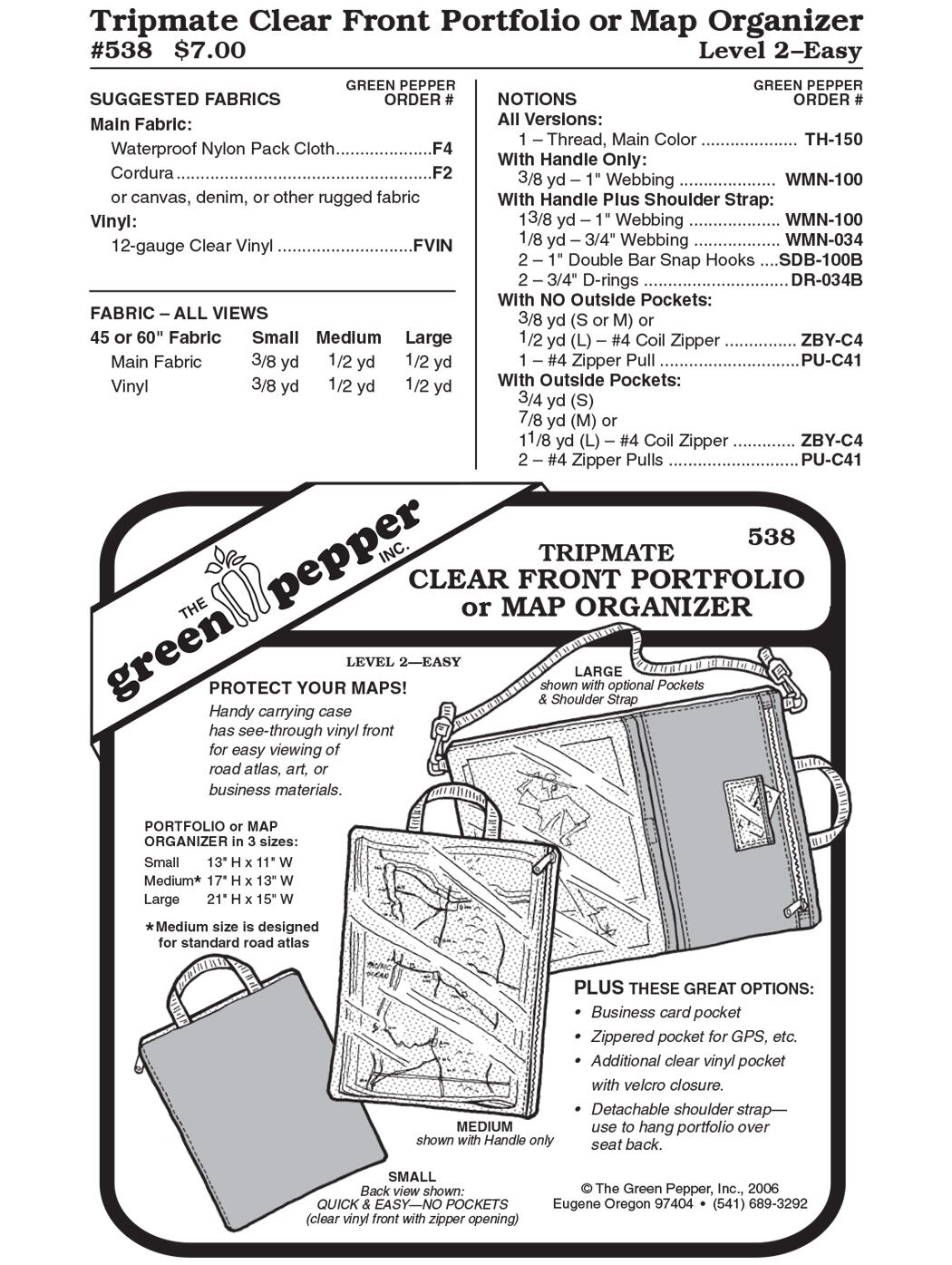 Tripmate Clear Front Map Organizer, GP538