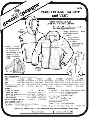 Fleecejacket und vest patterns GP507