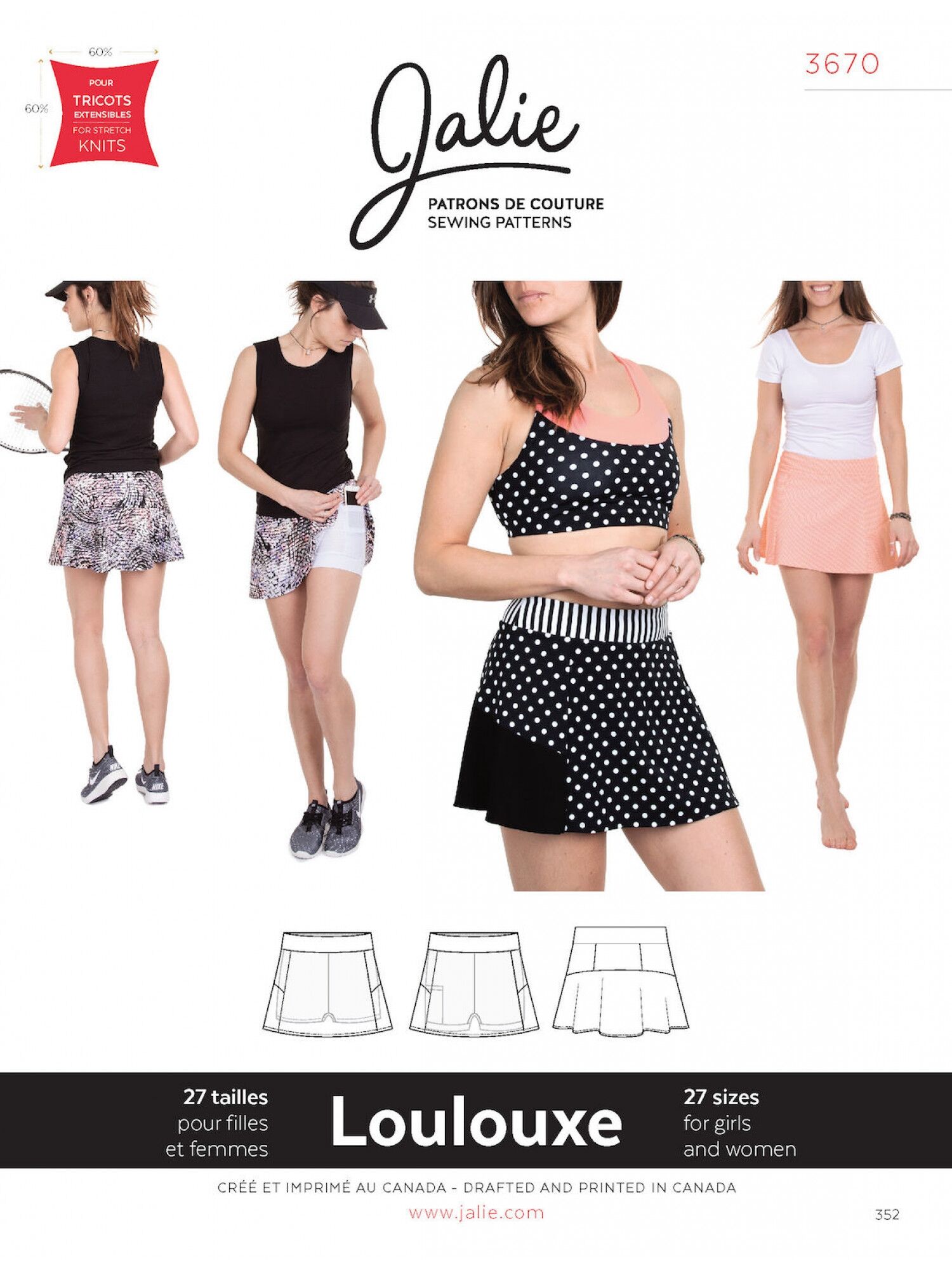 Sport-Rock mit Short für Mädchen und Frauen Schnittmuster J3670