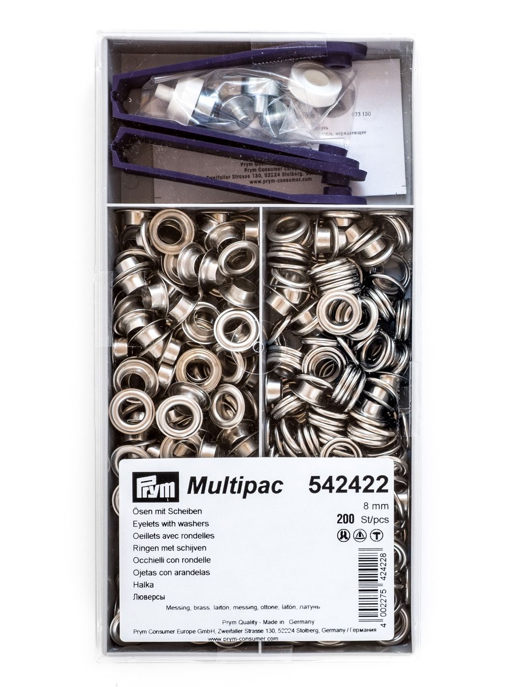 Ösen mit Scheiben, 8mm, 200er-Multipac, Prym