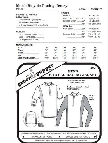 Bicycle racing jersey pattern f. men GP402