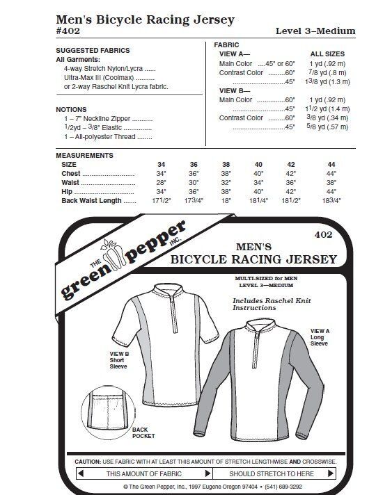 Bicycle racing jersey pattern f. men GP402