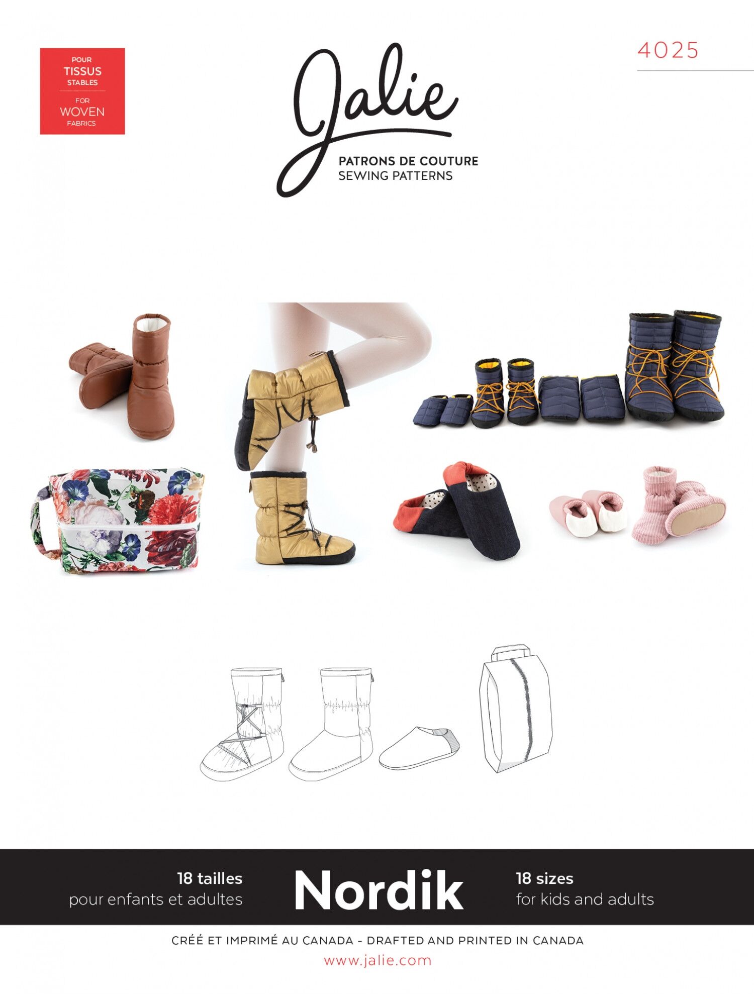 Booties, Hüttenschuhe, Hausschuhe Nordik f. Erwachsene und Kinder J4025