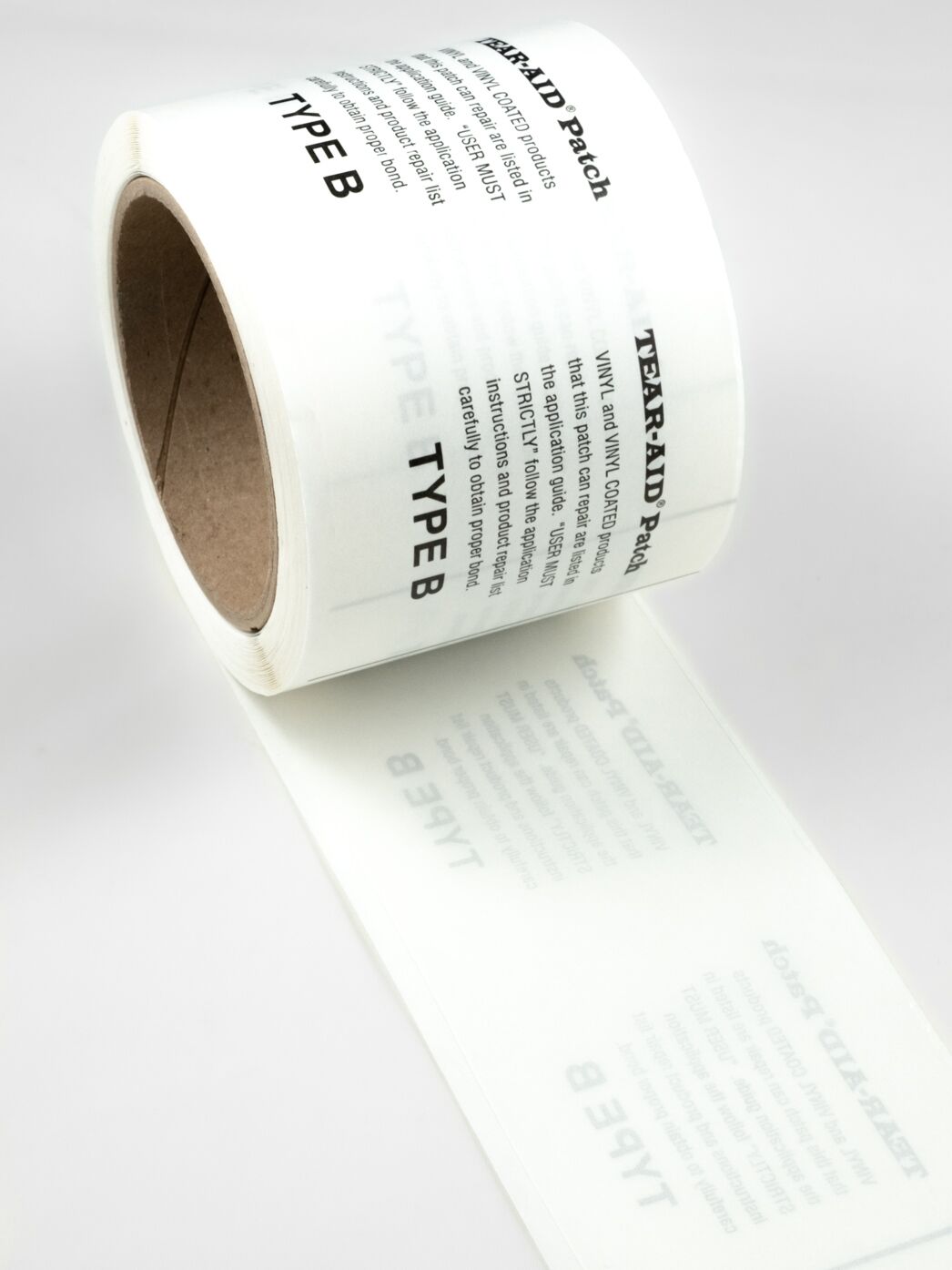 TEAR-AID repairtape, Type B for PVC, transparent, by the meter