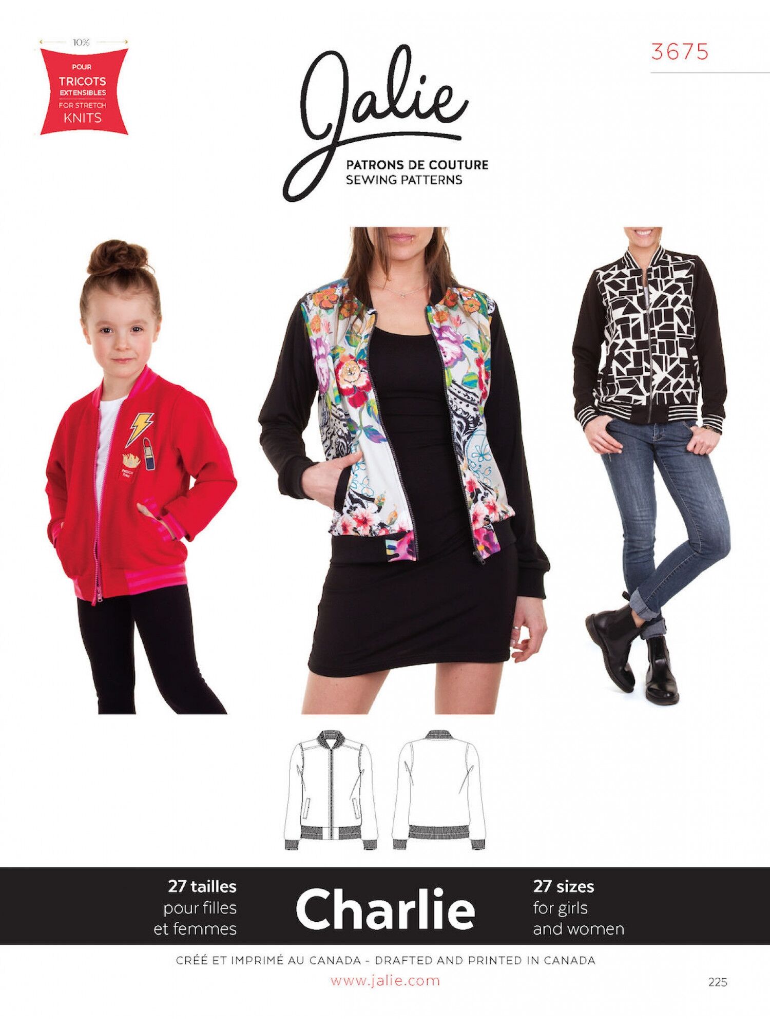 Bomberjacke/Blouson, Schnittmuster J3675