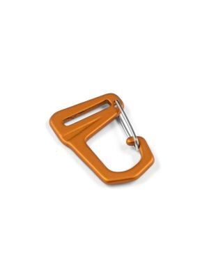 Carabiner-hook with webbing loop, aluminium, anodized, 20mm