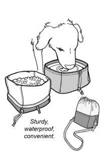 Folding pet bowl and chow bag, GP558