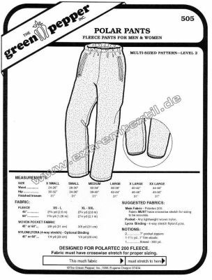Fleecehose, Schnittmuster GP505