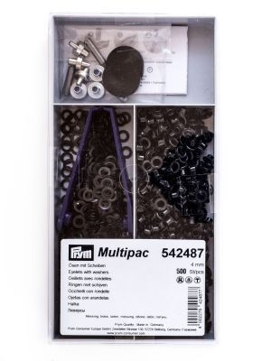Ösen mit Scheiben, 4mm, 500er Multipack, Prym 542485 / 542486 / 542487