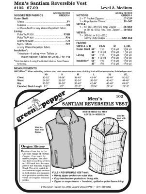 Santiam Weste zum Wenden für Männer, Schnittmuster GP102