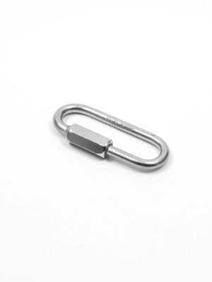 Screw gate connector, wide opening, stainless steel, 46mm