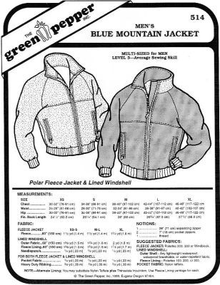 Blue Mountain Jacke f. Männer, Schnittmuster GP514