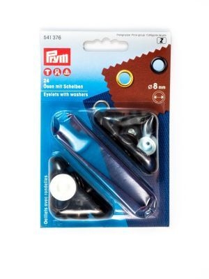 Eyelets with washers, 8mm, Prym 541376 / 541374 / 541375