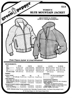 Blue Mountain Jacke f. Frauen, Schnittmuster GP513