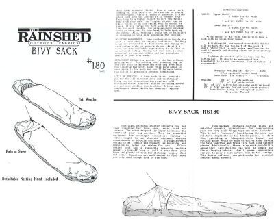 Bivy sack sewing instruction RS180
