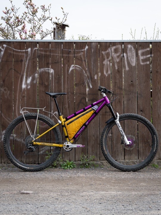 Small handlebar bag made from recycled X-Pac® RX30 in gold
