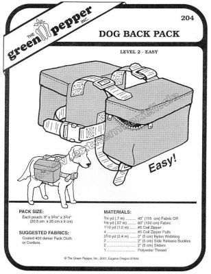 Dog back pack pattern GP204