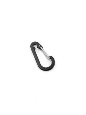 Mini carabiner with wire gate and cord cutout, 38mm