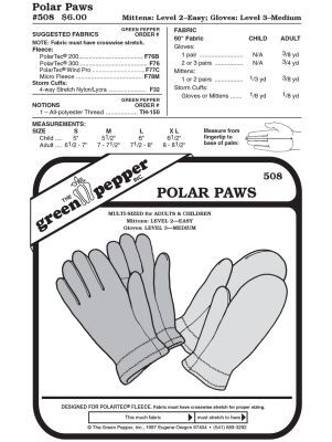 Fleecehandschuhe f. Kinder u. Erwachsene, Schnittmuster GP508