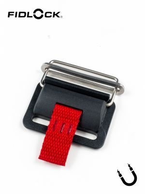 HOOK 40 ALU | magnetic buckle, slots on one ends, length adjustment, Aluminium, 40mm