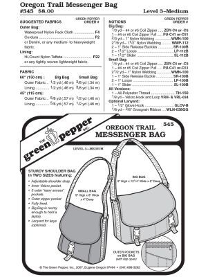 Oregon Trail Umhängetasche, Schnittmuster GP545