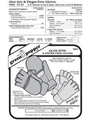 Fingerhandschuhe m. Kappe, Schnittmuster GP529