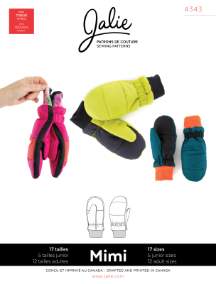 Insulated mittens for kids and adults, sewing pattern J4343